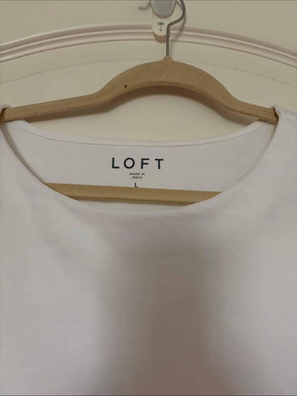 LOFT White Cap-Sleeve Tie-Hem Tee - Picture 3 of 5